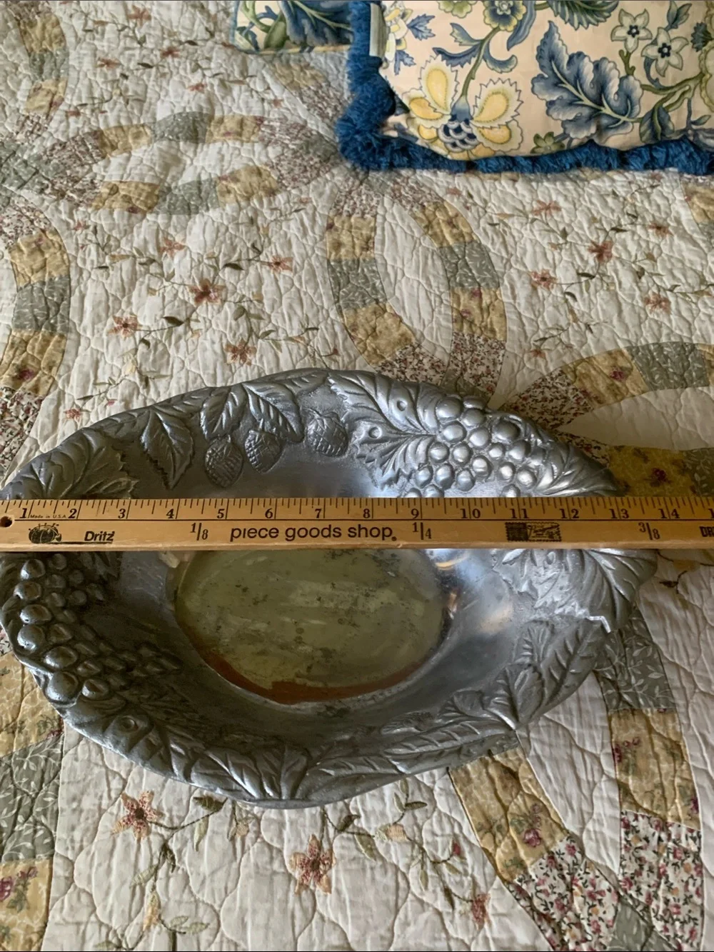 Cast Aluminum Fruit Motif Decorative Bowl - Silver